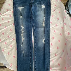 bebe Distressed Denim Skinny Jeans